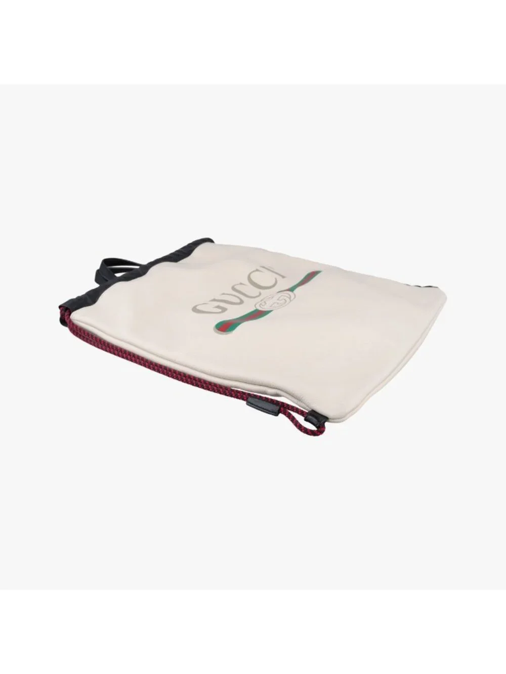 Gucci Print Draw String White Leather